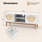 Costway TV Stand for 55-Inch TVs with 2 Drawers & Bamboo Woven Fronts Solid Wood Legs White